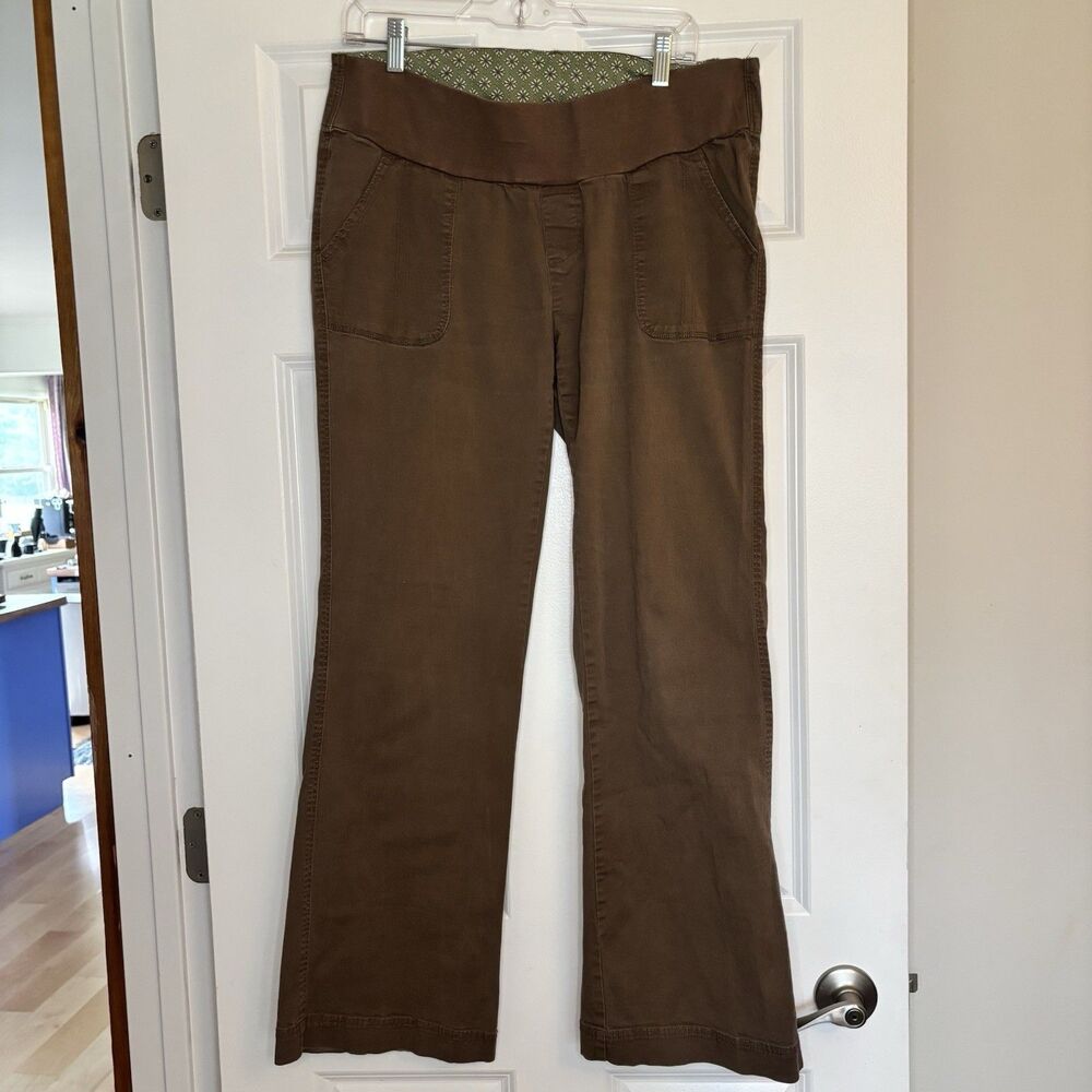 Y2K Brown Motherhood, Maternity Pants Size M Flare Stretchy Comfy